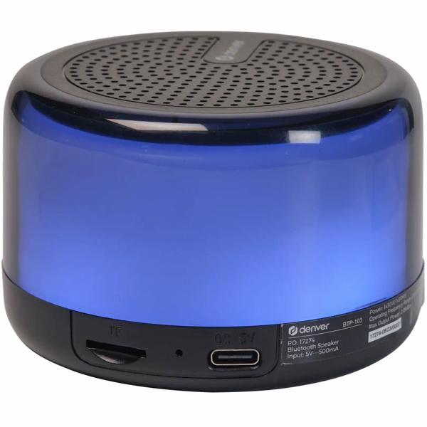 Mini Bluetooth speaker with dynamic RGB lights, powerful 30 W sound and TWS stereo function. Party feeling guaranteed!