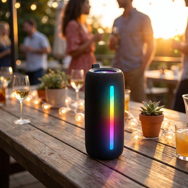 Portabler Mini Bluetooth-Lautsprecher, schwarz - Geniessen Sie Ihre Lieblingsmusik mit kristallklarem Klang. Für Zuhause, Partys und unterwegs