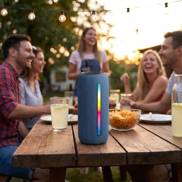 Portabler Mini Bluetooth-Lautsprecher, blau - Geniessen Sie Ihre Lieblingsmusik mit kristallklarem Klang. Für Zuhause, Partys und unterwegs
