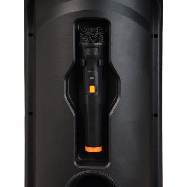 Party speaker incl. microphone, with Bluetooth & TWS, LED light effects and 2x 8-inch woofers for the ultimate party mood