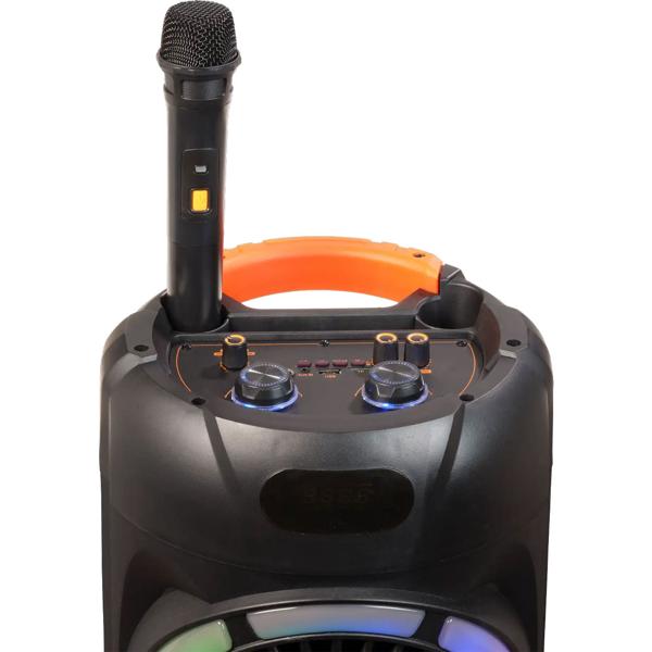Party speaker incl. microphone, with Bluetooth & TWS, LED light effects and 2x 8-inch woofers for the ultimate party mood