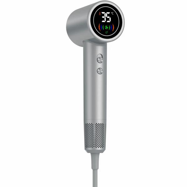 Hochleistungs Haartrockner 1400W, silber, Föhn mit LED-Anzeige für schnelles Trocknen und glänzende Ergebnisse - Perfekt für den professionellen Einsatz