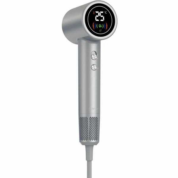 Hochleistungs Haartrockner 1400W, silber, Föhn mit LED-Anzeige für schnelles Trocknen und glänzende Ergebnisse - Perfekt für den professionellen Einsatz