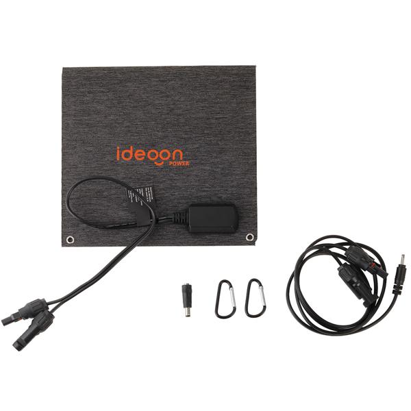 Pannello solare pieghevole 21W monocristallino – Caricabatterie solare portatile IP65 con connettore compatibile MC4, adattatore DC, occhielli e moschettoni per campeggio