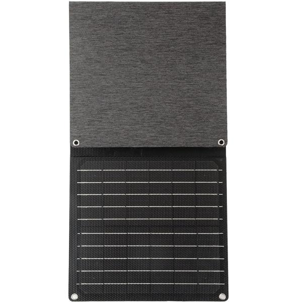Pannello solare pieghevole 21W monocristallino – Caricabatterie solare portatile IP65 con connettore compatibile MC4, adattatore DC, occhielli e moschettoni per campeggio