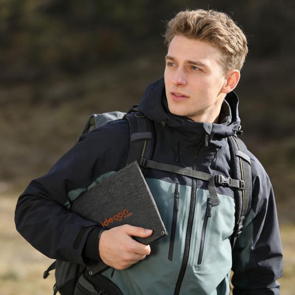 Pannello solare pieghevole 21W monocristallino – Caricabatterie solare portatile IP65 con connettore compatibile MC4, adattatore DC, occhielli e moschettoni per campeggio