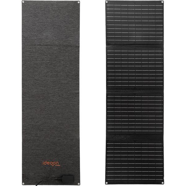 Pannello solare pieghevole 40W monocristallino – Caricatore solare portatile IP65 con spina compatibile MC4, adattatore DC, occhielli e moschettoni per il campeggio