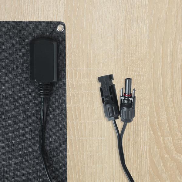 Pannello solare pieghevole 40W monocristallino – Caricatore solare portatile IP65 con spina compatibile MC4, adattatore DC, occhielli e moschettoni per il campeggio