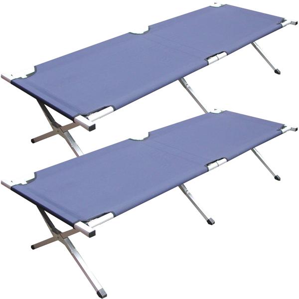 2er-Set Profi Feldbett klappbar, blau – Maximale Erholung im Outdoor Einsatz. Ideal für Camping, Angeln, Gäste. Robustes Faltbett mit Komfort & Stabilität!