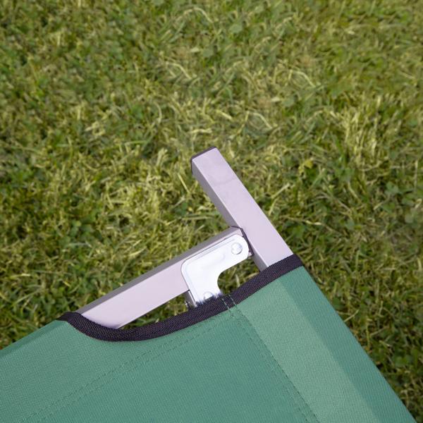 set of 2 professional folding camp beds, green - Maximum relaxation for outdoor use. Ideal for camping, fishing, guests. Robust folding bed with comfort & stability!