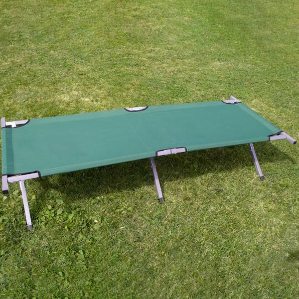 set of 2 professional folding camp beds, green - Maximum relaxation for outdoor use. Ideal for camping, fishing, guests. Robust folding bed with comfort & stability!