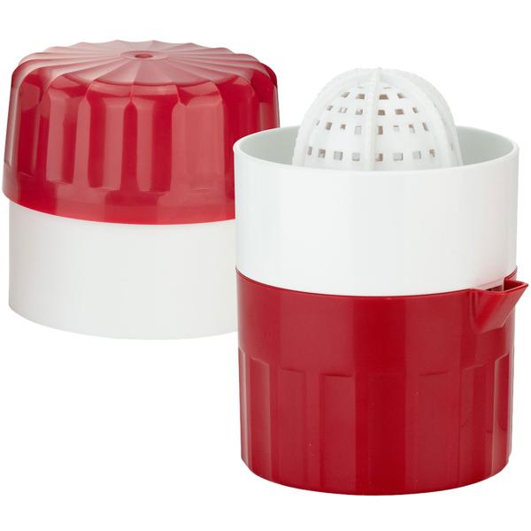Manual juicer, white-red: A juicer for lemon, orange & lime - Healthy & Simple