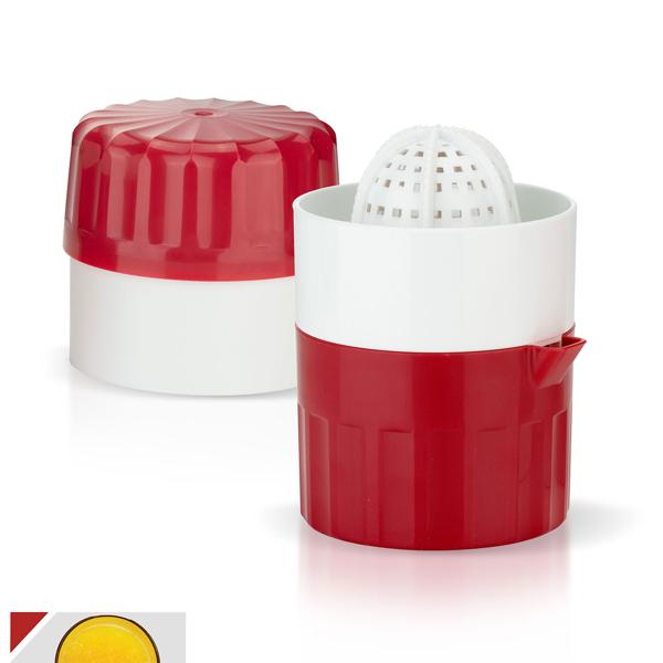 Manual juicer, white-red: A juicer for lemon, orange & lime - Healthy & Simple