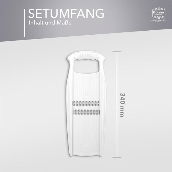 Julienne-Hobel mit Sicherheitsfruchthalter, weiss: Vielseitiger Gemüseschneider für gesunde & kreative Gerichte – Präzise & schnell zu feinen Gemüsestreifen