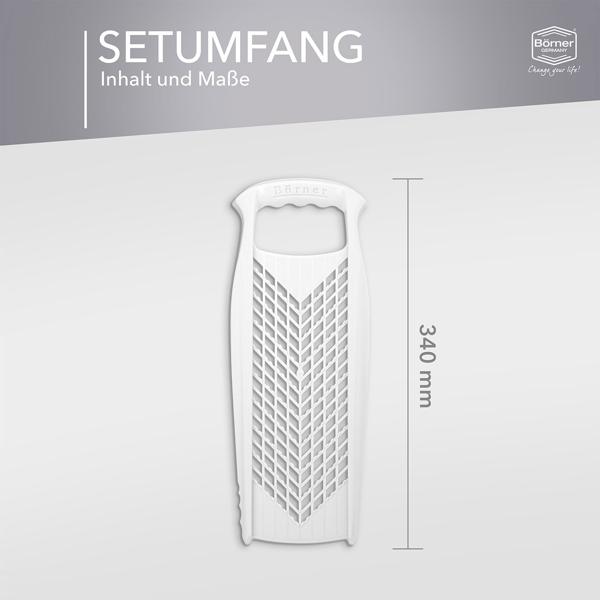 Profi Küchenreibe Weiss - Vielseitige Raffel für Obst, Käse, Gemüse & Zesten - 2 Reibflächen - Made in Germany, BPA-frei, 34x13x3.7cm