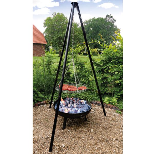 4-in-1 multifunctional barbecue with fire bowl, swivel grill, flame grill board and fire kettle: a versatile swivel barbecue with a campfire feeling