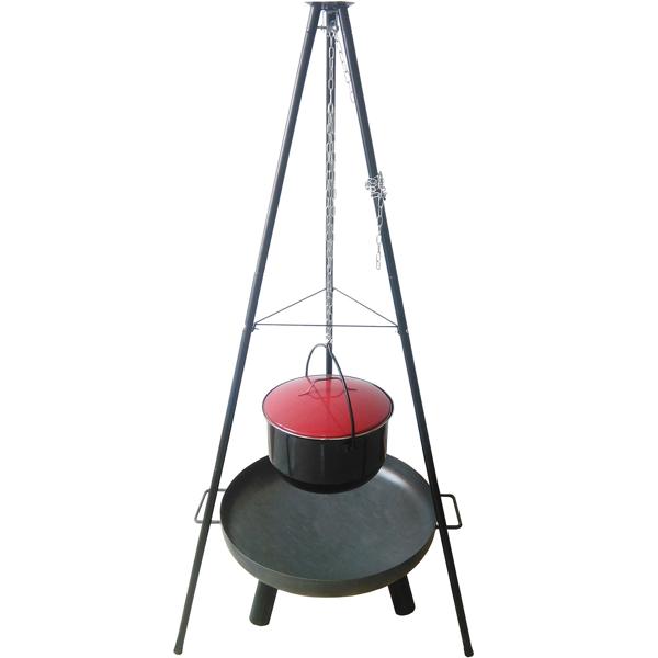 4-in-1 multifunctional barbecue with fire bowl, swivel grill, flame grill board and fire kettle: a versatile swivel barbecue with a campfire feeling