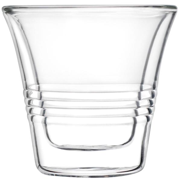 set di 4 eleganti bicchieri a doppia parete con scanalatura - 70 ml - Funzione Thermo per gustare al meglio caffè e tè