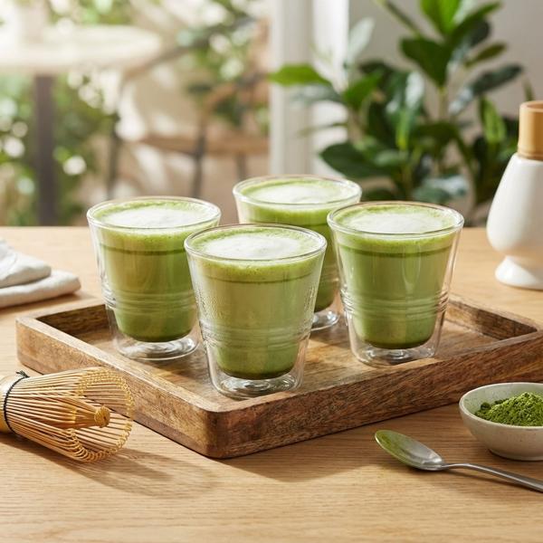 set of 4 fine double-walled glasses with fluting - 70 ml - Thermo function for the best enjoyment of coffee & tea