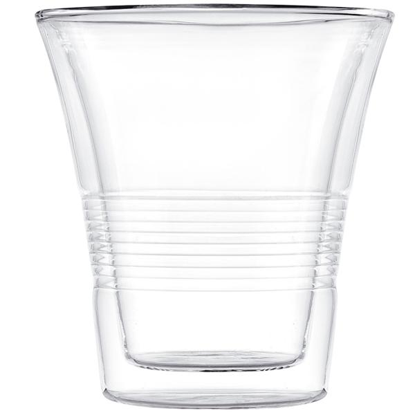 set of 2 fine double-walled glasses with fluting - 330 ml - Thermo function for the best enjoyment of coffee & tea