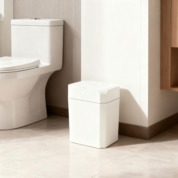 Premium Sensor Mülleimer Set, 12L & 16L, Automatischer Abfalleimer mit Bewegungssensor, Weiss - Berührungslos & Hygienisch - Für Zuhause, Küche & Büro