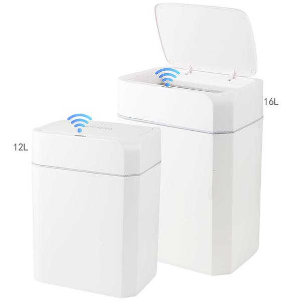 Premium Sensor Mülleimer Set, 12L & 16L, Automatischer Abfalleimer mit Bewegungssensor, Weiss - Berührungslos & Hygienisch - Für Zuhause, Küche & Büro