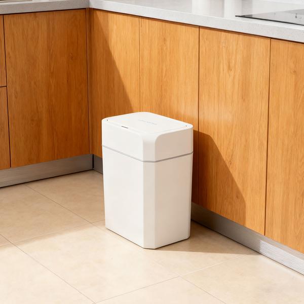 Premium Sensor Mülleimer Set, 12L & 16L, Automatischer Abfalleimer mit Bewegungssensor, Weiss - Berührungslos & Hygienisch - Für Zuhause, Küche & Büro