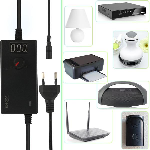 Universal Netzteil 36W, 5-24V - AC/DC Schaltnetzteil mit 7 Adaptern für Router, LED-Strips, Monitore, Kameras & mehr - Flexibles Ersatznetzteil, 3A