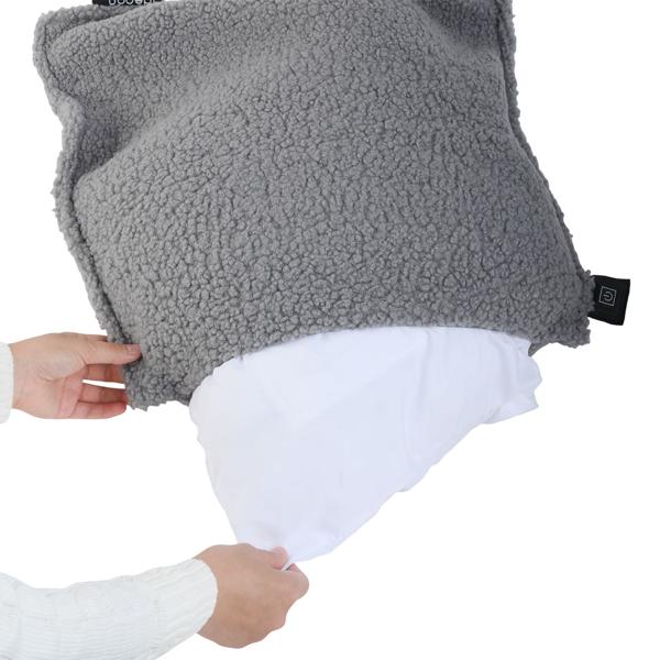 Luxus Heizkissen 45x45 kabellos – Samt-Wärmekissen mit 5000mAh Akku, 3 Stufen, USB & weiche Füllung - Sanfte Wohlfühlwärme für Ihr Zuhause