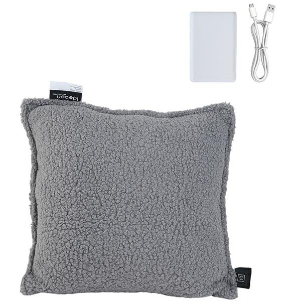Luxus Heizkissen 45x45 kabellos – Samt-Wärmekissen mit 5000mAh Akku, 3 Stufen, USB & weiche Füllung - Sanfte Wohlfühlwärme für Ihr Zuhause