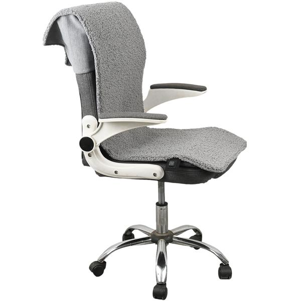 Beheizbares Sitzkissen mit Rückenteil, Akku: Mobile Heizmatte für Zuhause, Auto & Büro, 3 Stufen Wärme, ergonomische Sitzauflage, 45 x 135 cm
