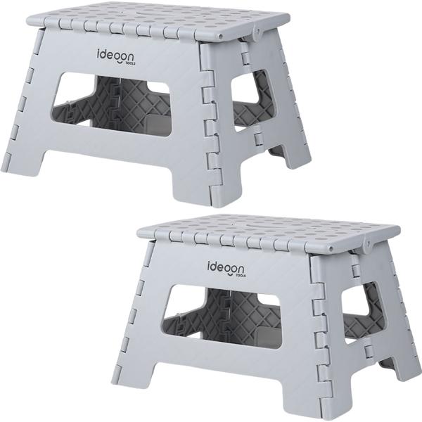 2 marchepieds pliants robustes – supportent jusqu’à 150 kg – peu encombrants, pratiques pour cuisine, salle de bains, caravane et plus