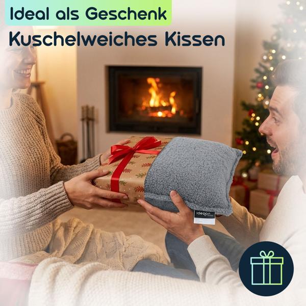 2er-Set Luxus Heizkissen 45x45 kabellos – Samt-Wärmekissen mit 5000mAh Akku, 3 Stufen, USB & weiche Füllung - Sanfte Wohlfühlwärme für Ihr Zuhause