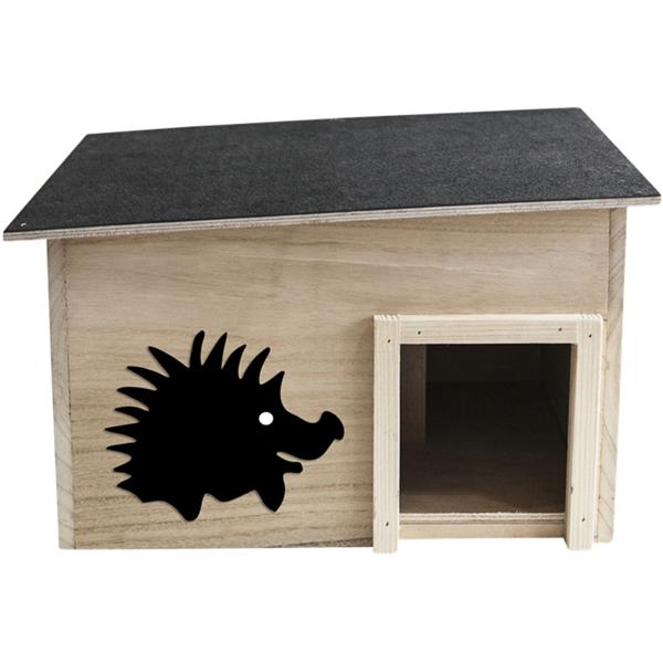 Maison Hérisson FSC - Abri Sûr Hivernage & Nidification - 2 Espaces Intérieurs Anti-Prédateurs - Toit Amovible - Bois Paulownia 40x32x24cm