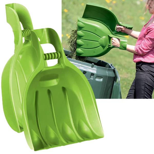 Leaf collector XXL grab bucket: A back-friendly garden helper for leaves, grass & clippings - Efficient & effortless