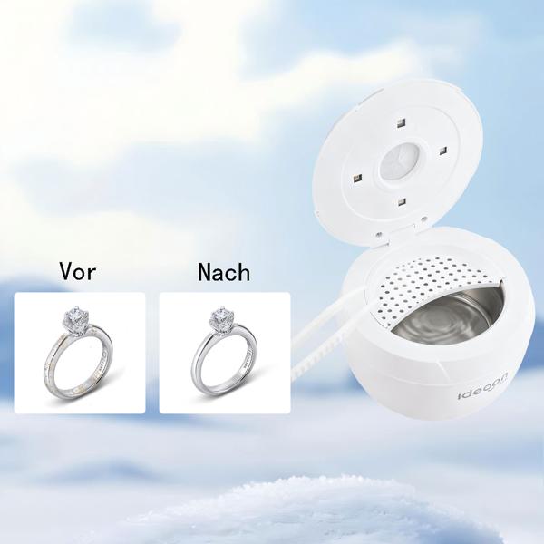 Professional ultrasonic cleaner 25 watts, hygienic & thorough: brace cleaner, make-up brush cleaner, jewellery cleaner & more – small & effective