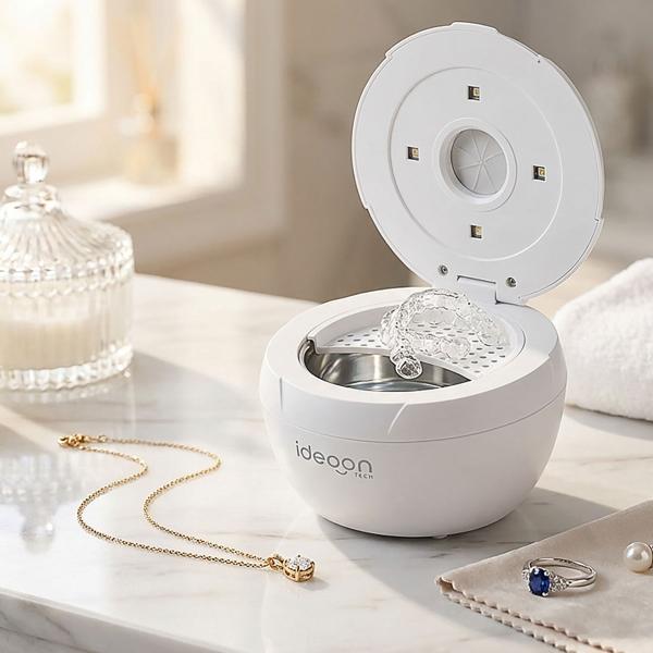 Professional ultrasonic cleaner 25 watts, hygienic & thorough: brace cleaner, make-up brush cleaner, jewellery cleaner & more – small & effective