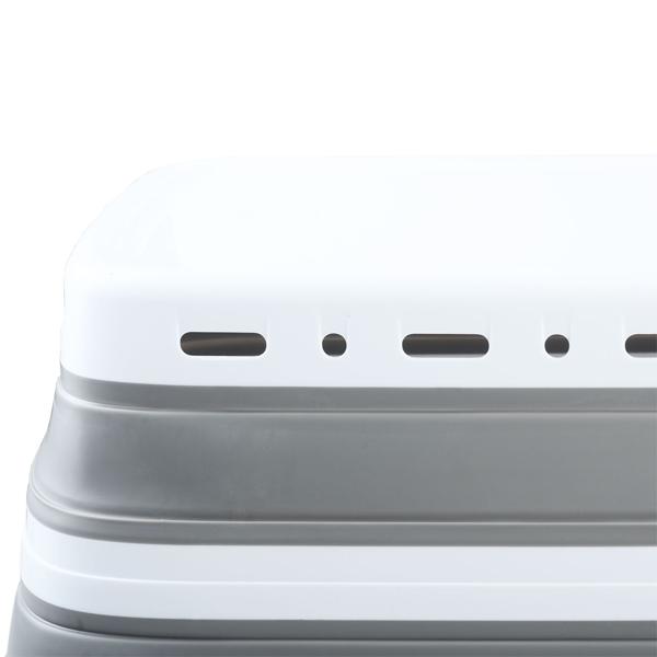 Set of 2 foldable laundry baskets 41 L – space-saving plastic laundry sorter with ventilation – ultra-flat 8.5 cm for laundry room & camping