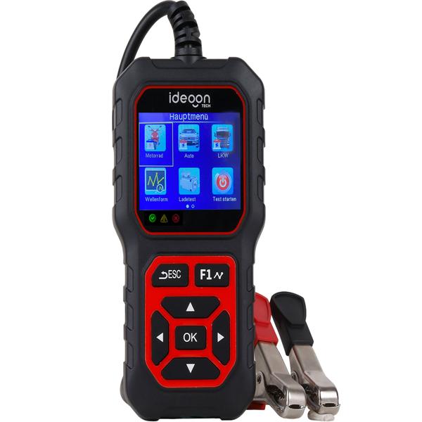 Testeur de batterie numérique 5-36V avec écran couleur LCD 2,4 pouces, appareil de contrôle de batterie auto pour batteries ouvertes AGM gel EFB lithium, test de démarrage 12V 24V