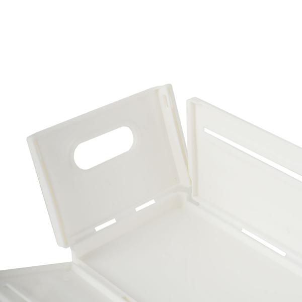 6-piece set kitchen cabinet organizers extendable (28–48 cm) – adjustable shelf insert for order in cabinet & fridge – foldable, white