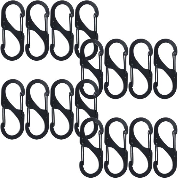 Karabiner-S-Haken 16er-Set, 4 x 1,7 cm: Robuste Mehrzweckhaken für sicheren Halt – Die clevere Lösung für Ordnung in Haus, Garage & Outdoor