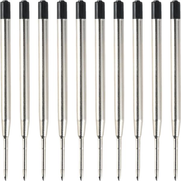 Set da 20 ricariche per penna a sfera, spessore B, nero – Ricariche universali per penne a sfera – Durature per ufficio e uso quotidiano