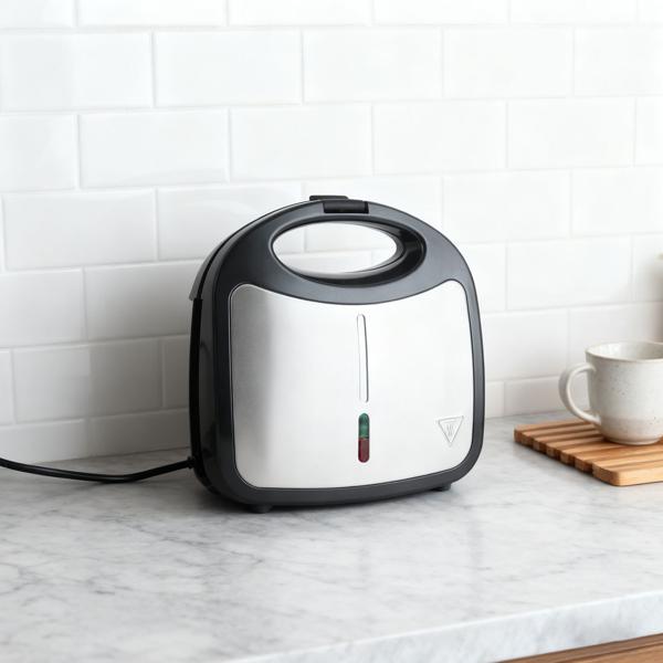Sandwichmaker für 2 Sandwiches mit 850 Watt Leistung, Antihaftbeschichtung, Cool-Touch-Griff,  Sandwich-Toaster für die schnelle Küche