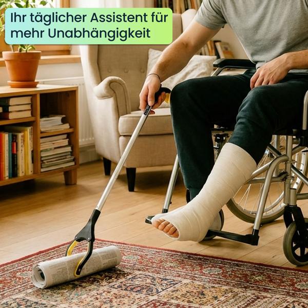 Praktischer Greifarm 76 cm – Ergonomische Greifzange mit Magnetspitze und 360° drehbarem Kopf – Für Senioren, Aufheben, Müllsammler, den Garten & mehr