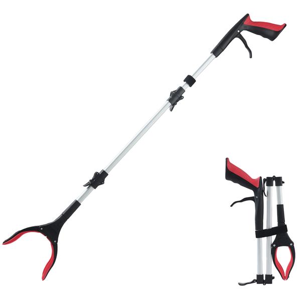 Pinza prensile pieghevole da 92 cm in alluminio leggero con forte punta magnetica e impugnatura antiscivolo – Per anziani, per piegarsi, raccogliere, in giardino e altro ancora