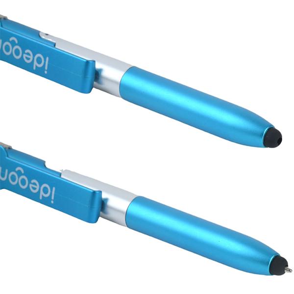 Penna a sfera 4-in-1 con lampada LED, pennino touch per tablet e funzione supporto per smartphone, set da 10 – set di penne multifunzione per ufficio, uso quotidiano e viaggio