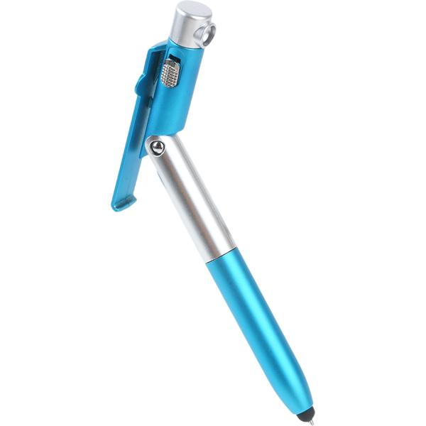 Penna a sfera 4-in-1 con lampada LED, pennino touch per tablet e funzione supporto per smartphone, set da 10 – set di penne multifunzione per ufficio, uso quotidiano e viaggio