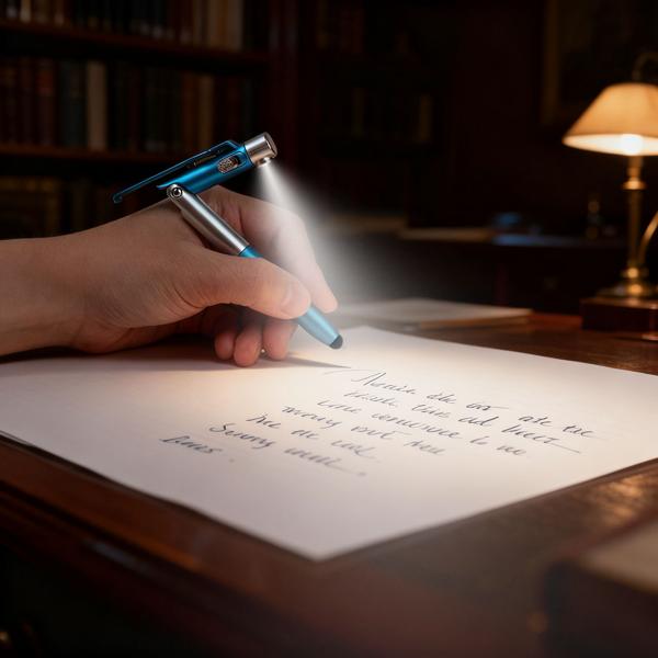 Penna a sfera 4-in-1 con lampada LED, pennino touch per tablet e funzione supporto per smartphone, set da 10 – set di penne multifunzione per ufficio, uso quotidiano e viaggio