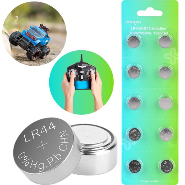 10er-Spar-Set LR44 AG13 Alkaline Knopfzellen 1,5V Batterien, 145 mAh hohe Kapazität, langlebige Uhrenbatterien für Spielzeug und Taschenrechner