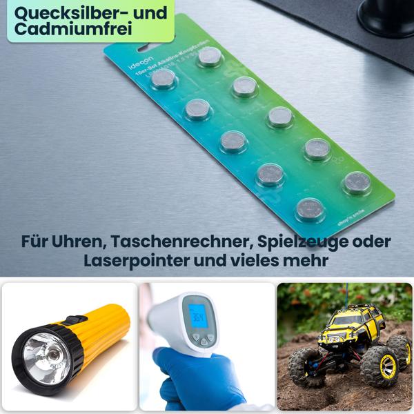 10er-Set Alkaline-Knopfzellen LR54 AG10, 1,5V 80 mAh, Quecksilber- und Cadmiumfrei – Zuverlässige Batterien für Uhren, Taschenrechner & Kleingeräte